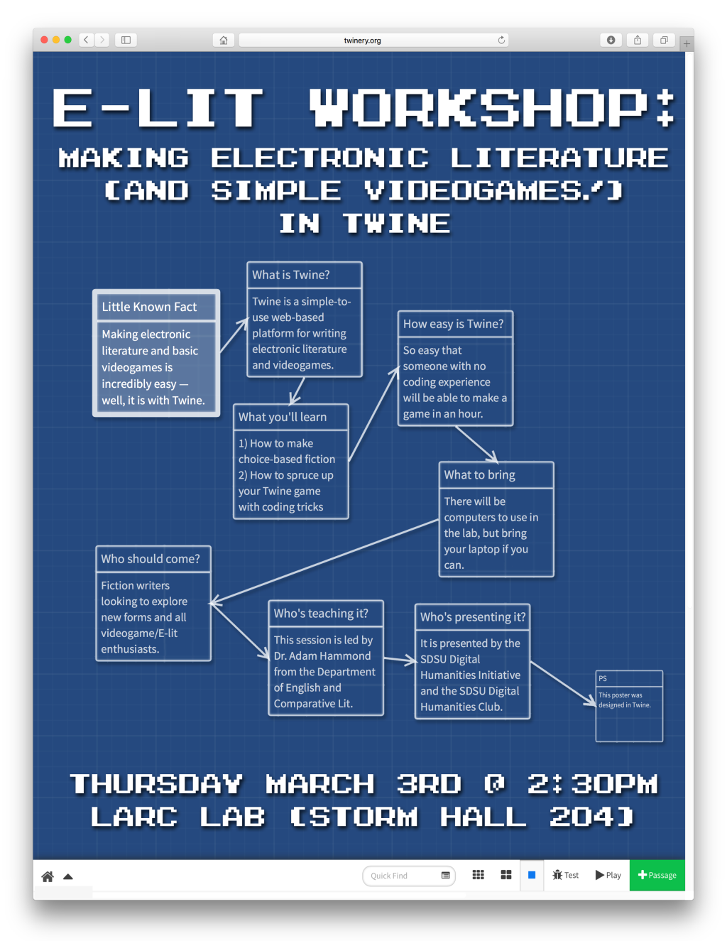 Twine Workshop @ SDSU, March 3rd