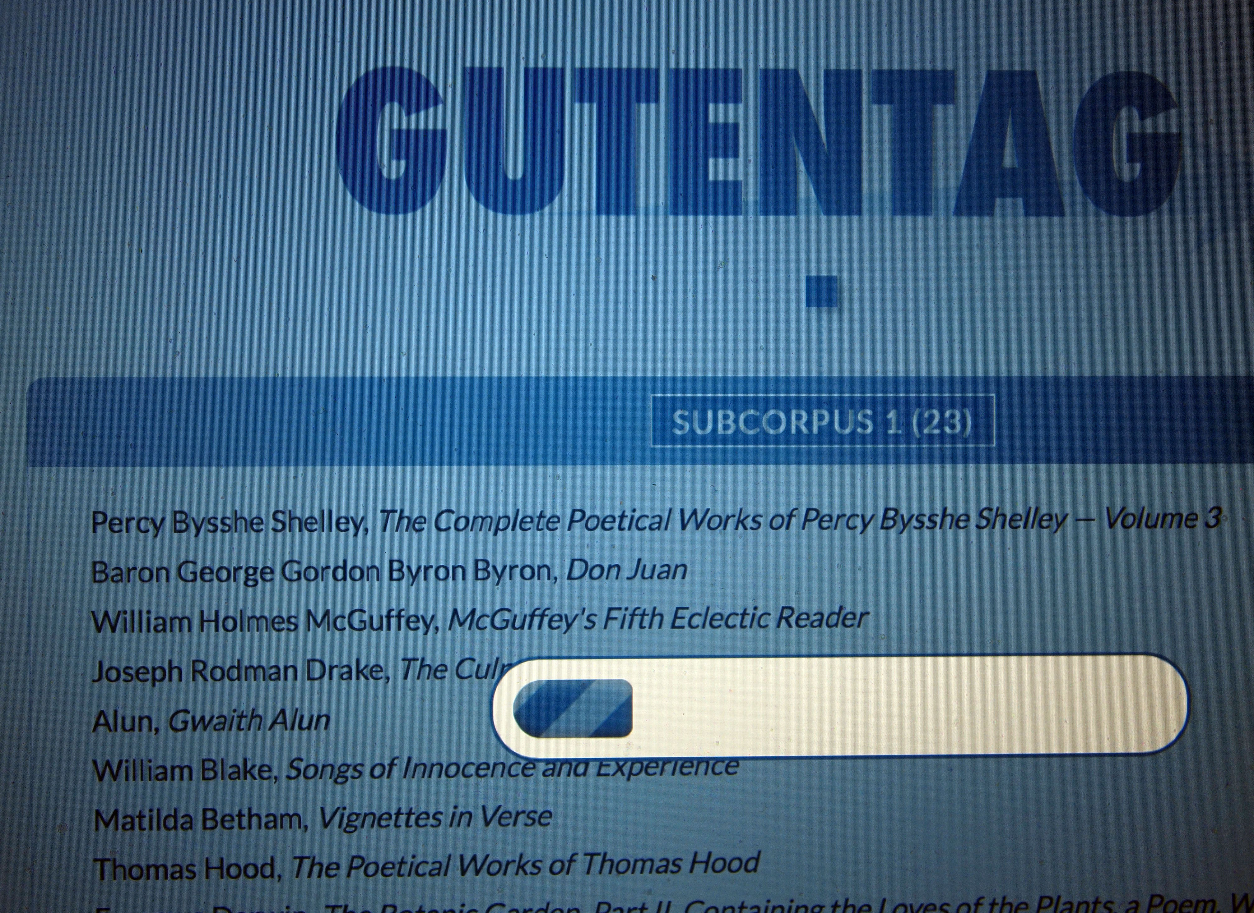 The GutenTag results page.